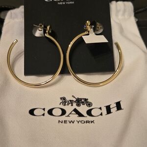 Coach Elegant Gold Hoop Earrings